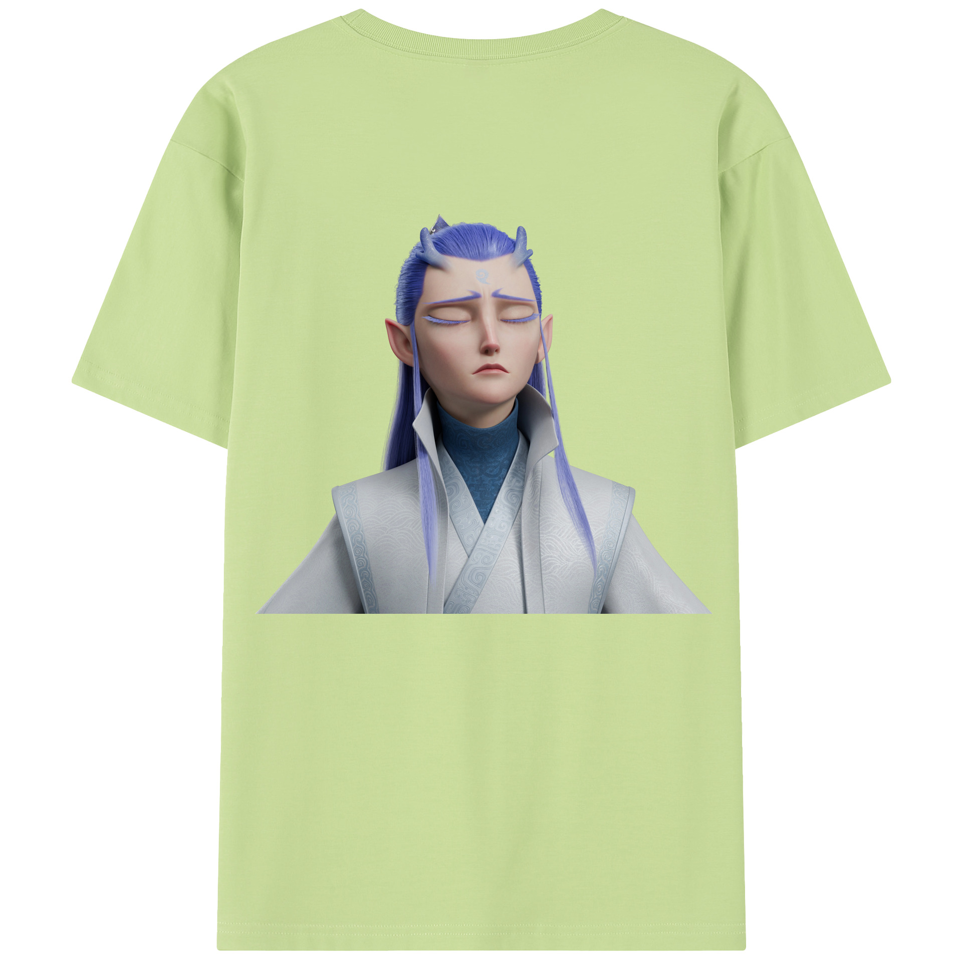 （画像用） Ne Zha 2 ナタ 魔童の大暴れ 綿100％半袖Tシャツ（背面プリント）